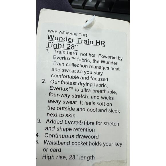 Lululemon Wunder Train High-Rise Tight 28" Night Fall Size 4 NWT - Picture 5 of 8